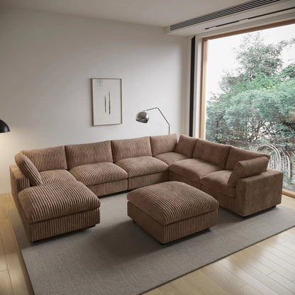 8’li L Şekilli Modüler Koltuk & Puf – Monterra Serisi - 380x285x190