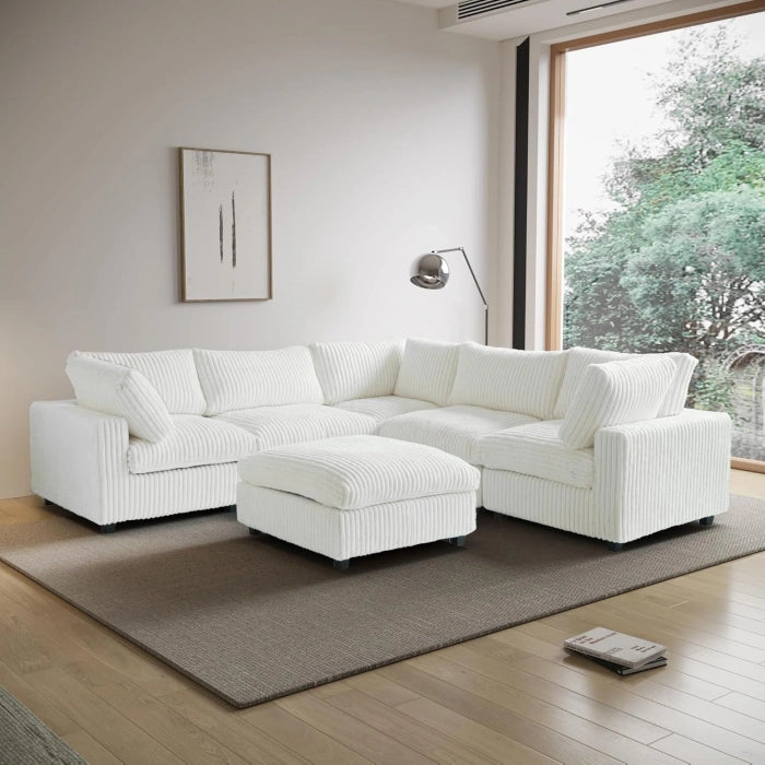 5’li L Şekilli Modüler Koltuk & Puf – Monterra Serisi - 285X285