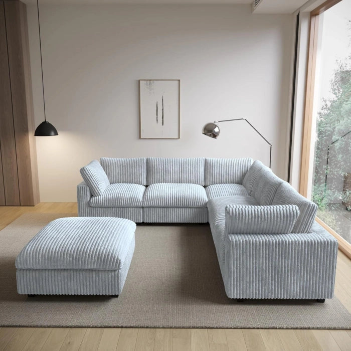5’li L Şekilli Modüler Koltuk & Puf – Monterra Serisi - 285X285