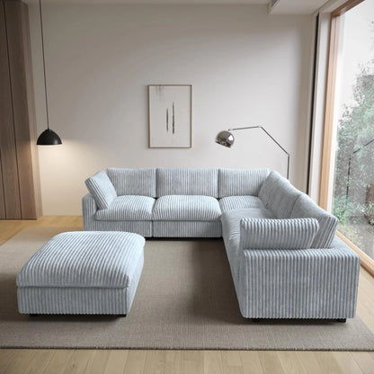 5’li L Şekilli Modüler Koltuk & Puf – Monterra Serisi - 285X285