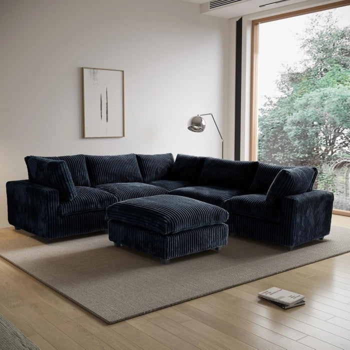 5’li L Şekilli Modüler Koltuk & Puf – Monterra Serisi - 285X285